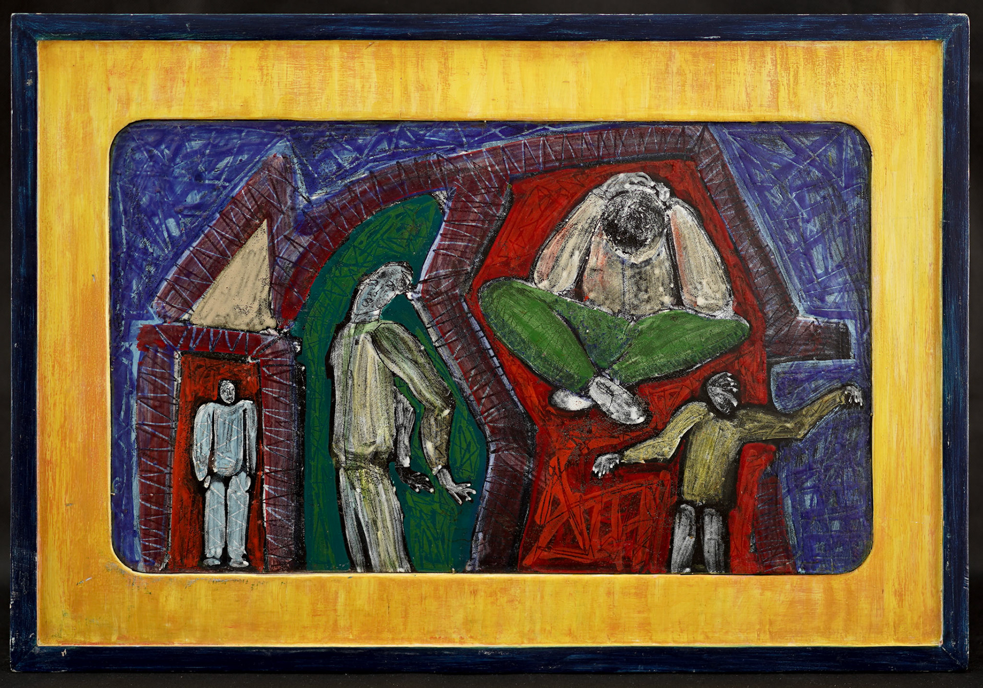 C003  “Aburrido” (29.8 x 50 cm) Esmalte sobre metal