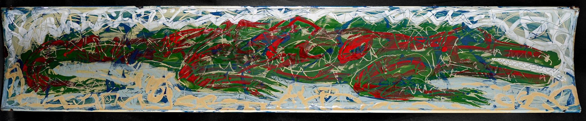 D005 (28.8 x 149.8 cm) Esmalte sobre metal.