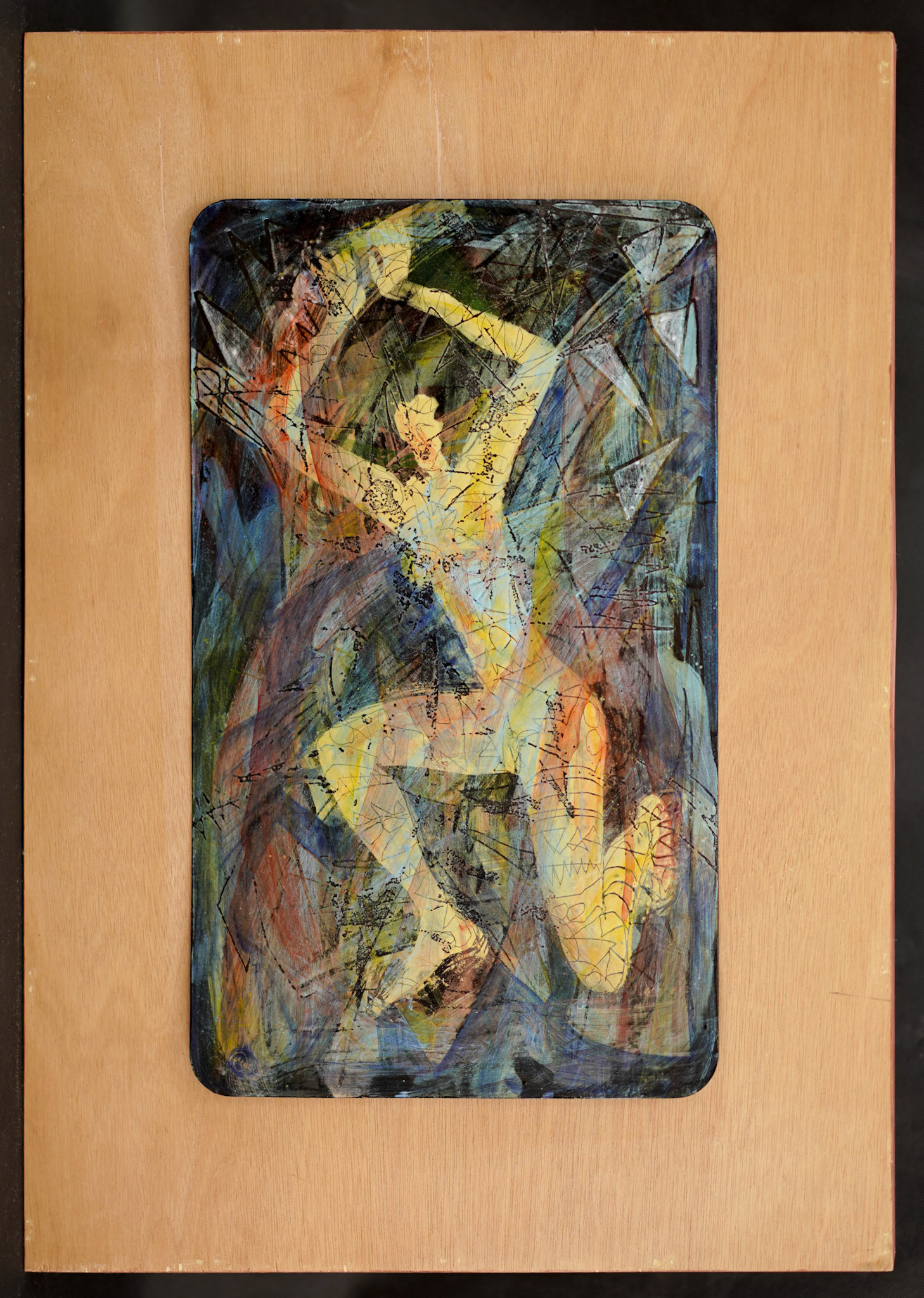 C002  “Sin título” (50 x 29.8 cm) Esmalte sobre metal.