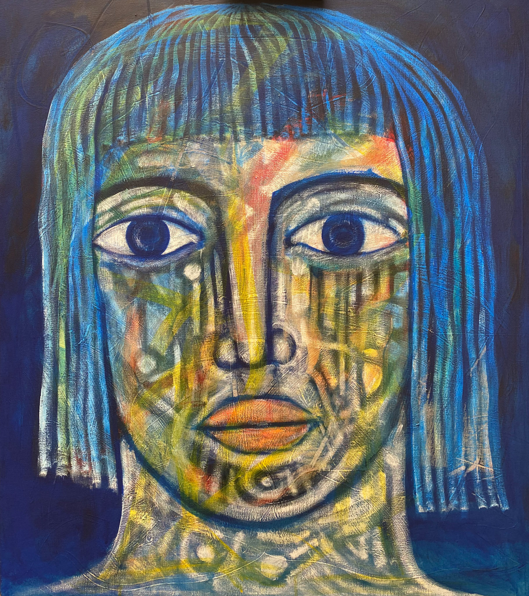 Acrylic on custom canvas (88 x 77 cm)