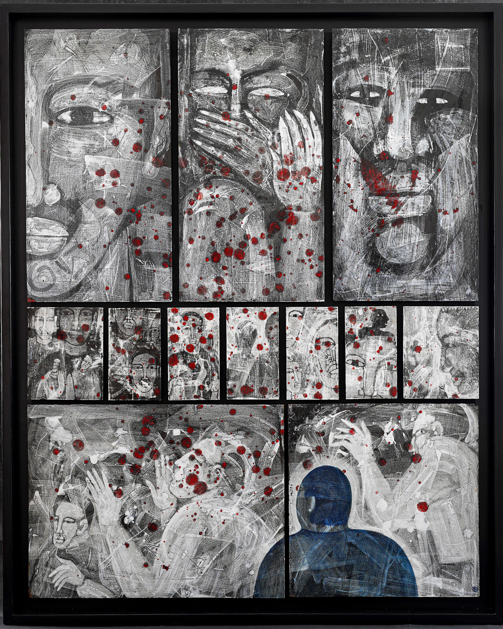 "En la marcha"  (110 x 137 cm)  Esmalte sobre metal.