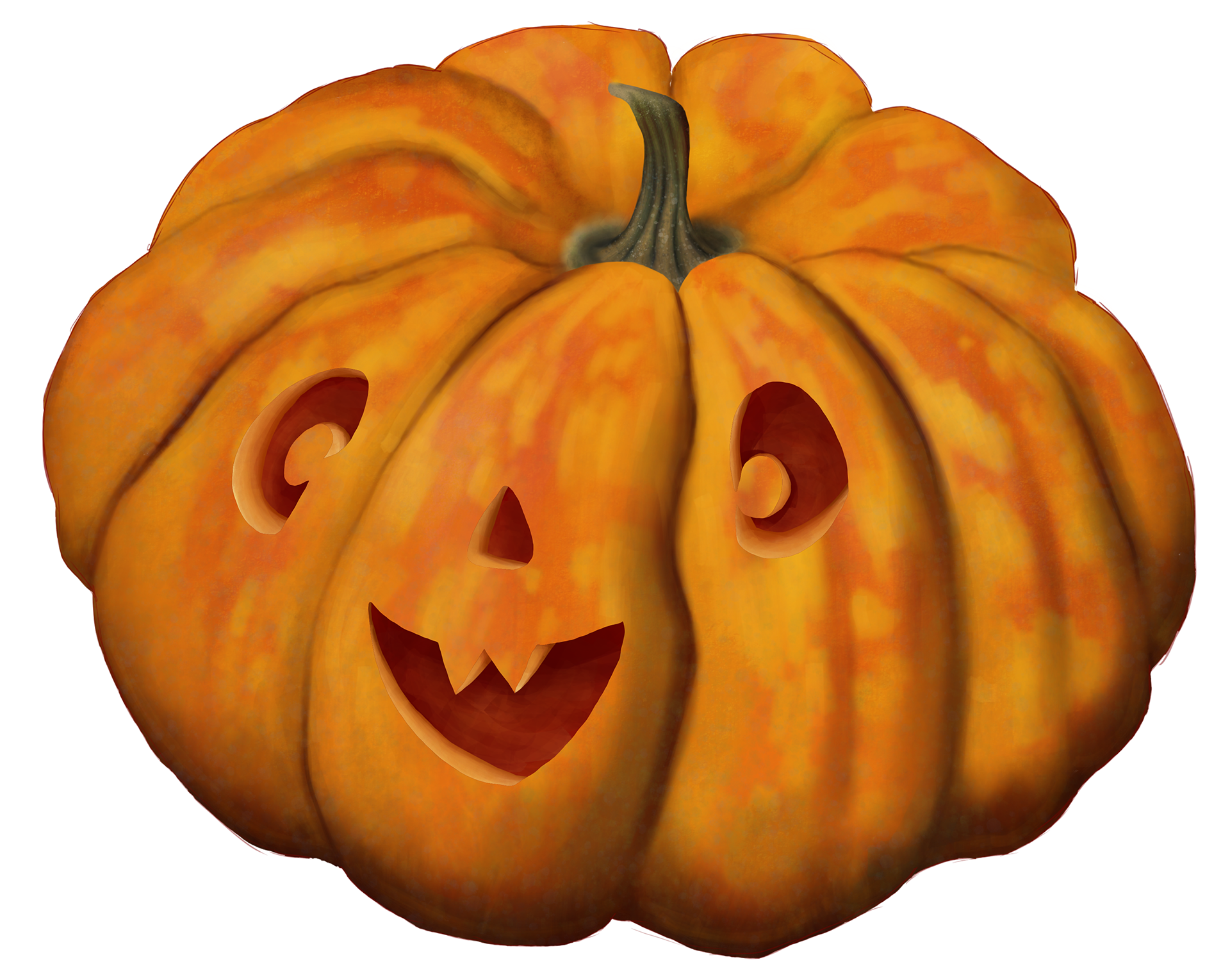 An image of a smiling carved pumpkin
