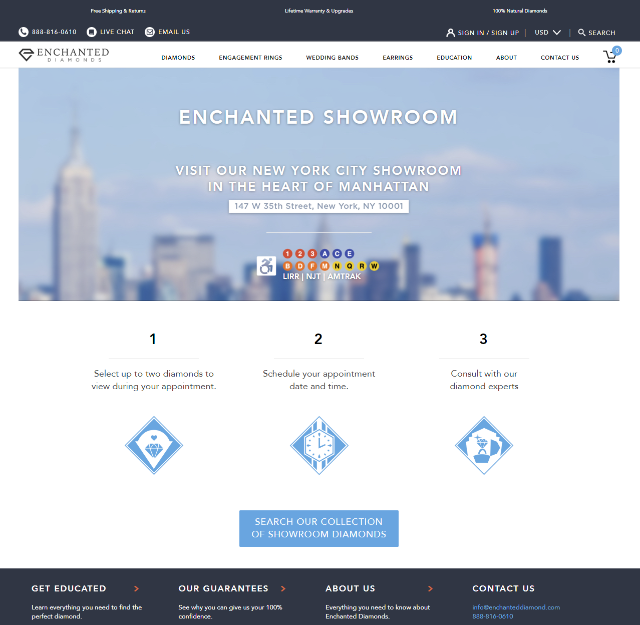 Diamond Showroom Landing Page