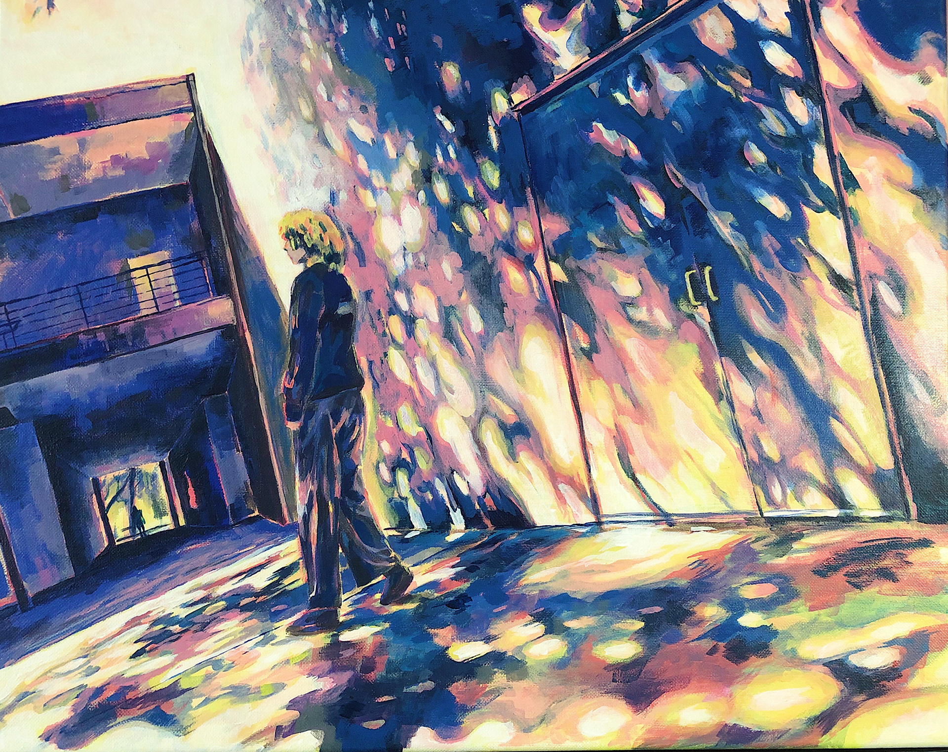 Outside, acrylic, 12x16, 2022