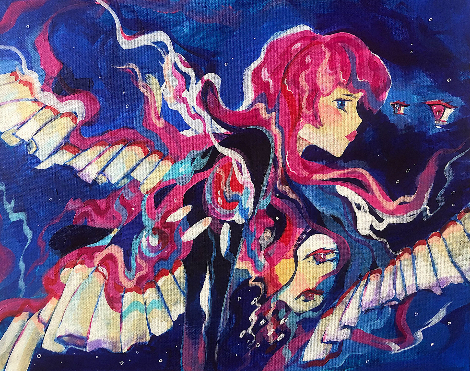 Pink, acrylic, 20x16, 2021