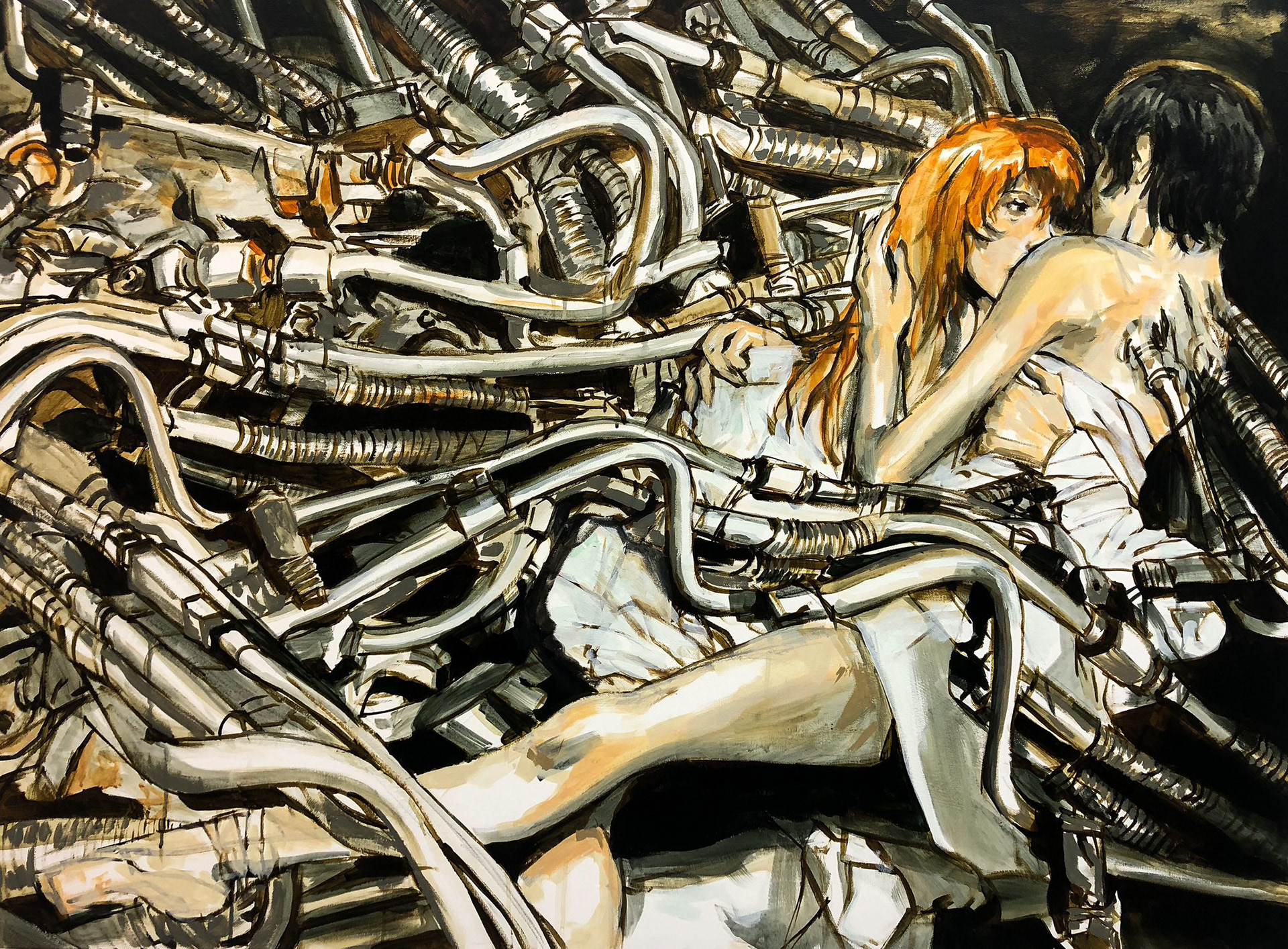 In time, acrylic, 48x36, 2023
