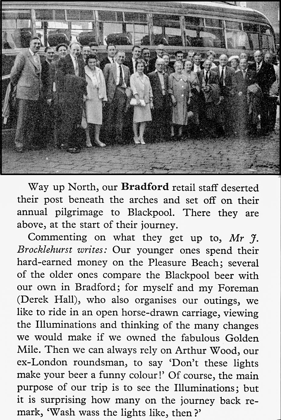 1960 Bradford Retail on their annual trip to Blackpool. (Express News Christmas)