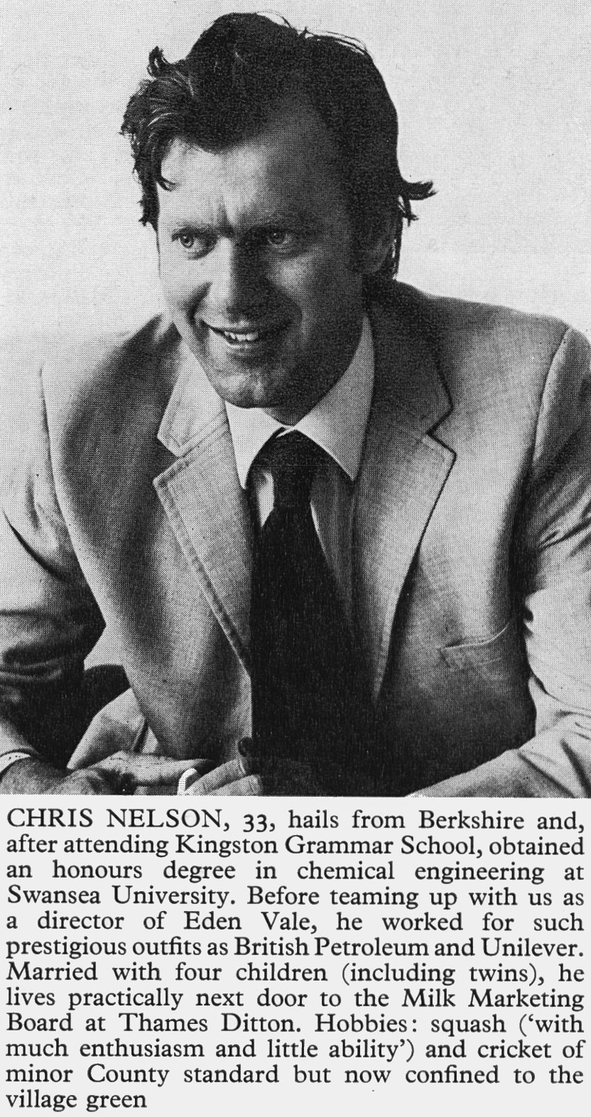 1975 Chris Nelson appointed Director of Eden Vale Retail. (Express News Autumn)