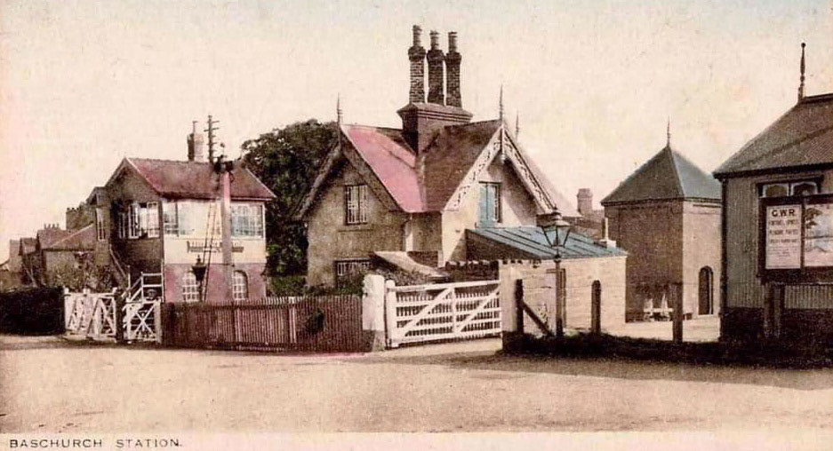 1920's Baschurch Railway Station, where milk was handled for Ruyton Co-operative Dairies. (Courtesy Lin Keska)