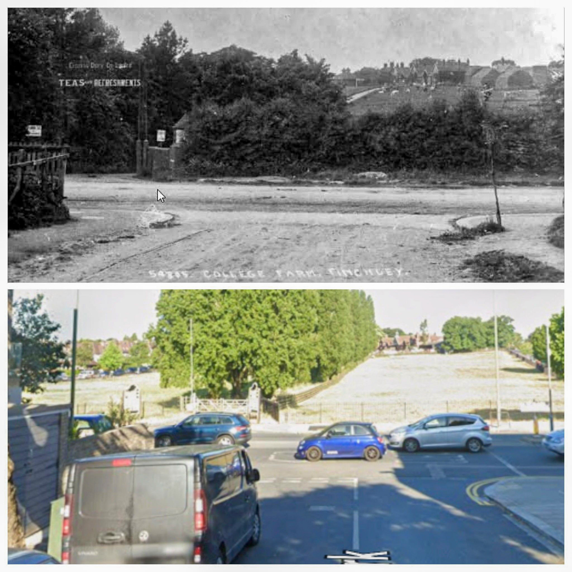 1900's/ 2025 College Farm - Then and Now (Courtesy Mark Amies)