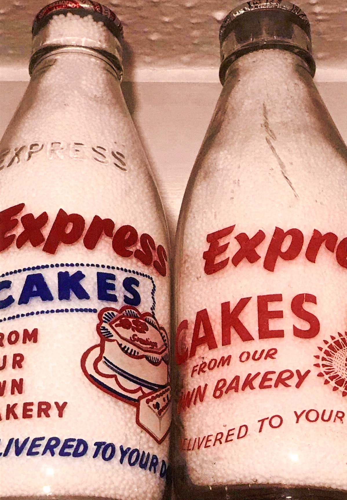 1950's? Express enamelled bottles (Courtesy Dave Fane)