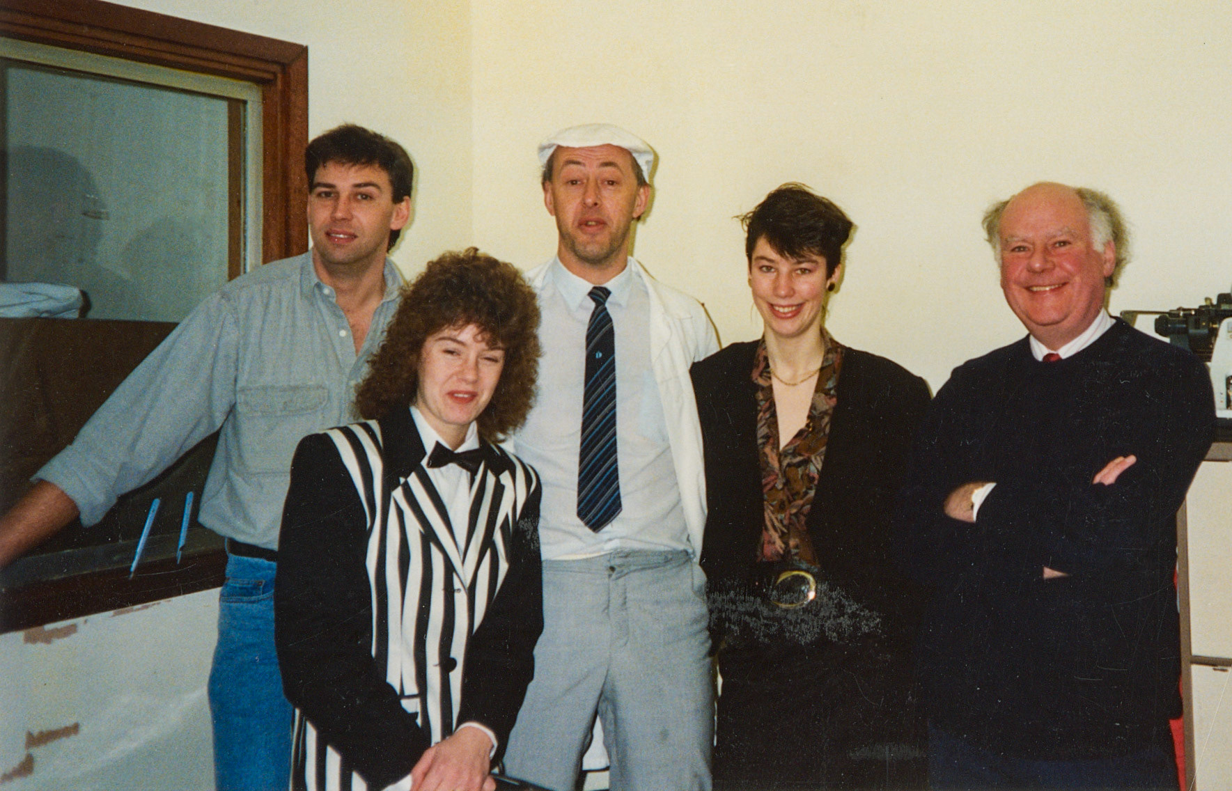 1992 Honiton Last Day, January 10th: 'Splash?, Wendy Hawker, Graham Luxton, Peta Wakeham, and Toby Moxon (Courtesy Wendy Hawker)