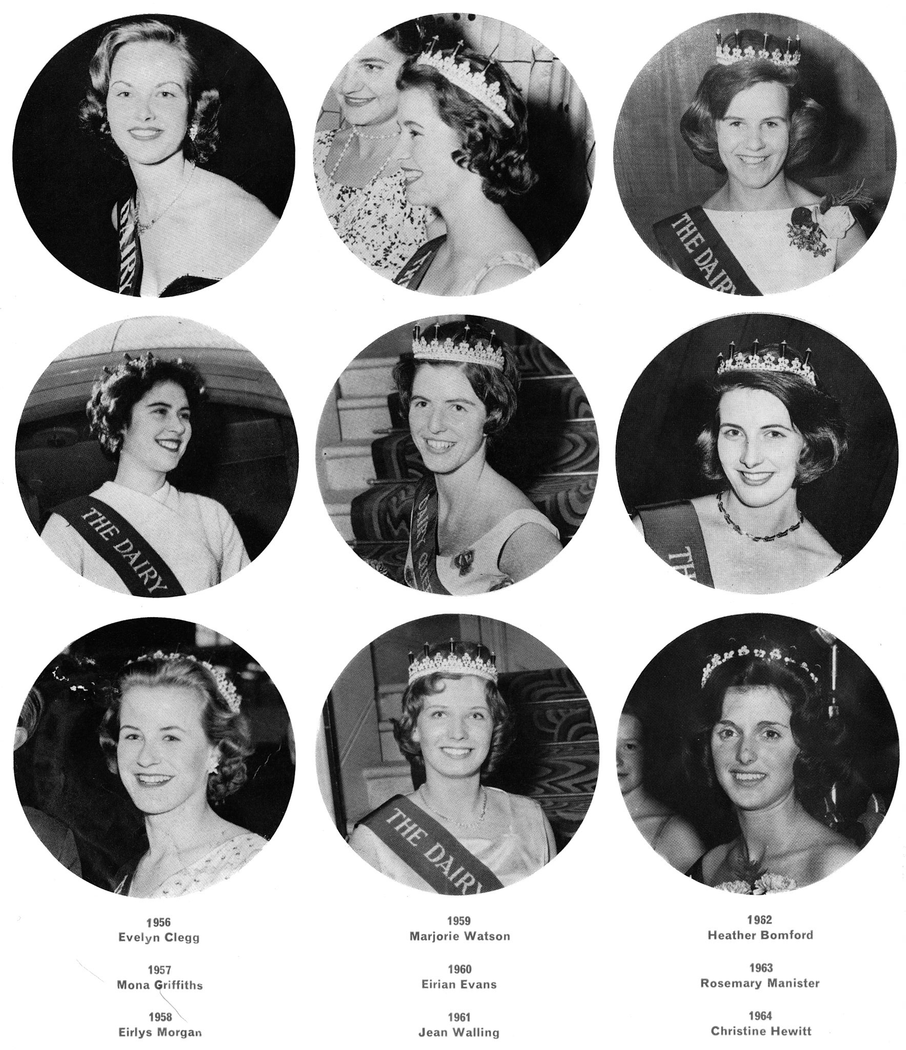 1967 National Dairy Queen winners from 1956 to 1967. (Express News Christmas)