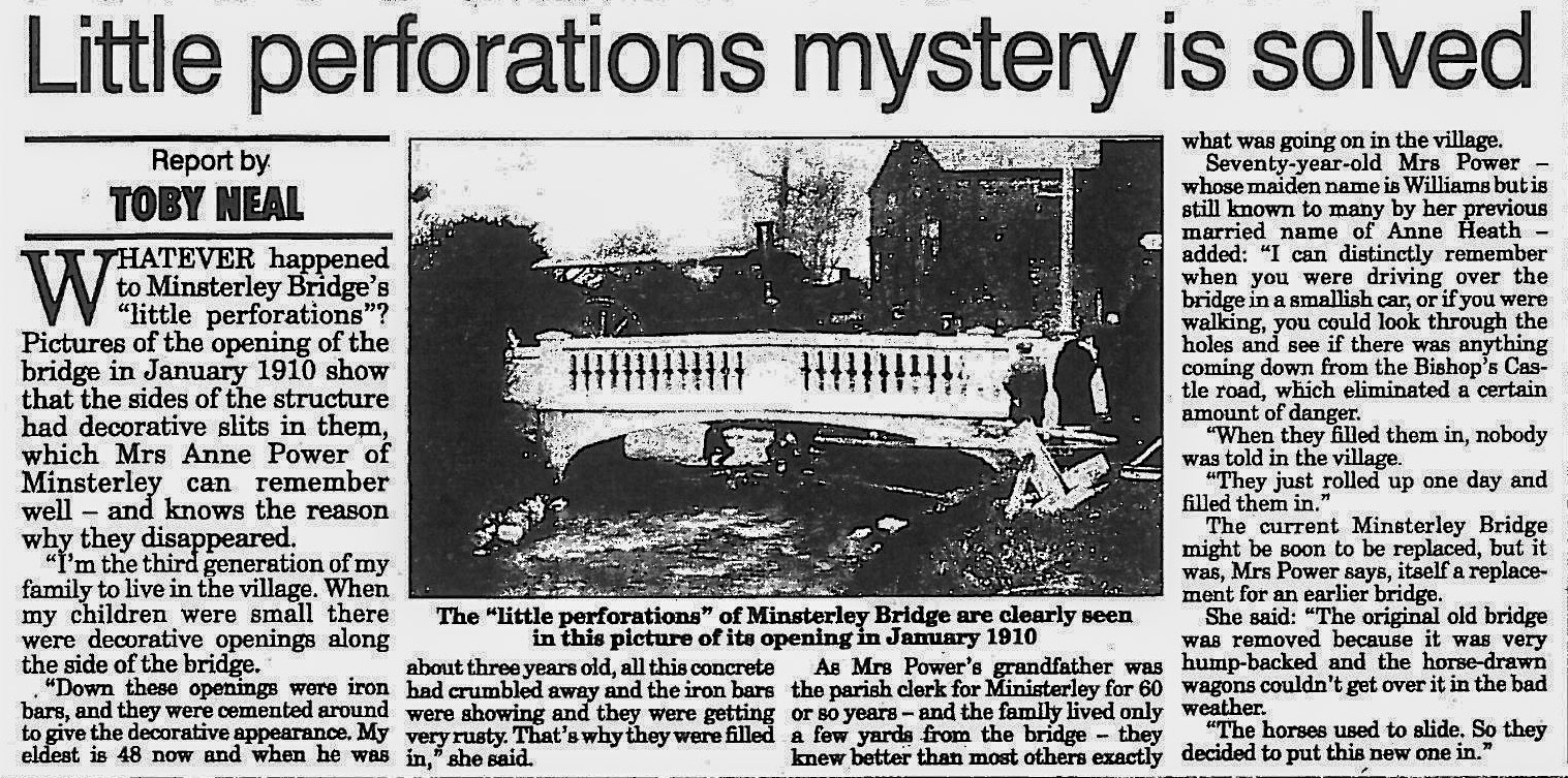 1910 Minsterley Press Cutting (Courtesy Karen Osman)