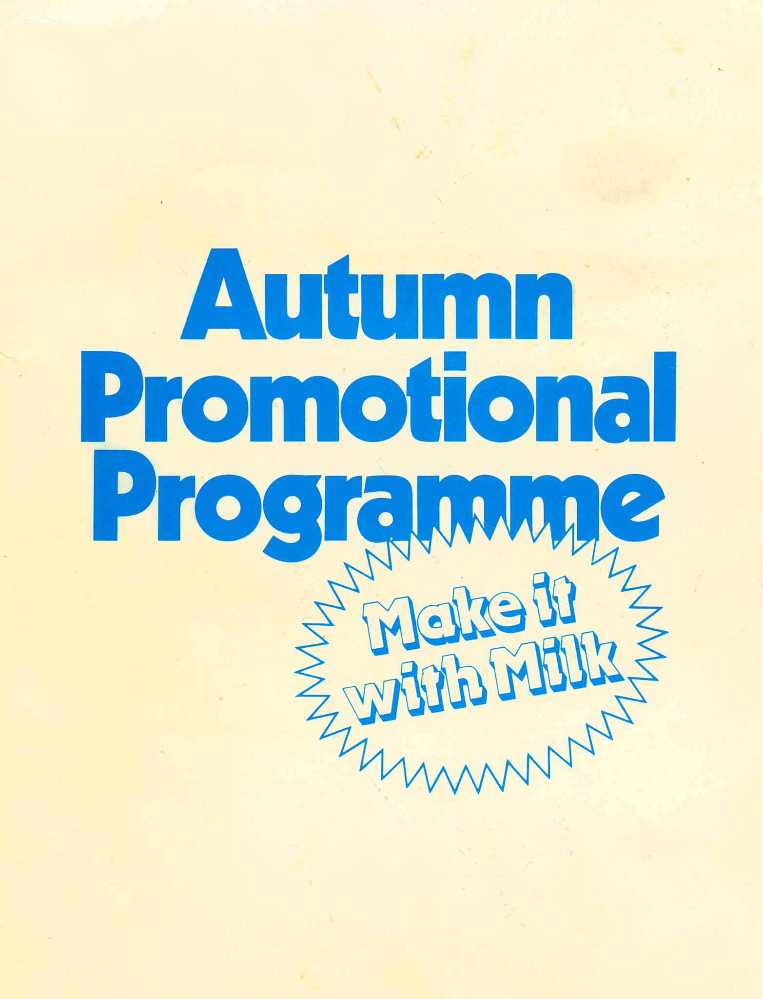 1980's? Promotional Folder 'Make it with Milk'