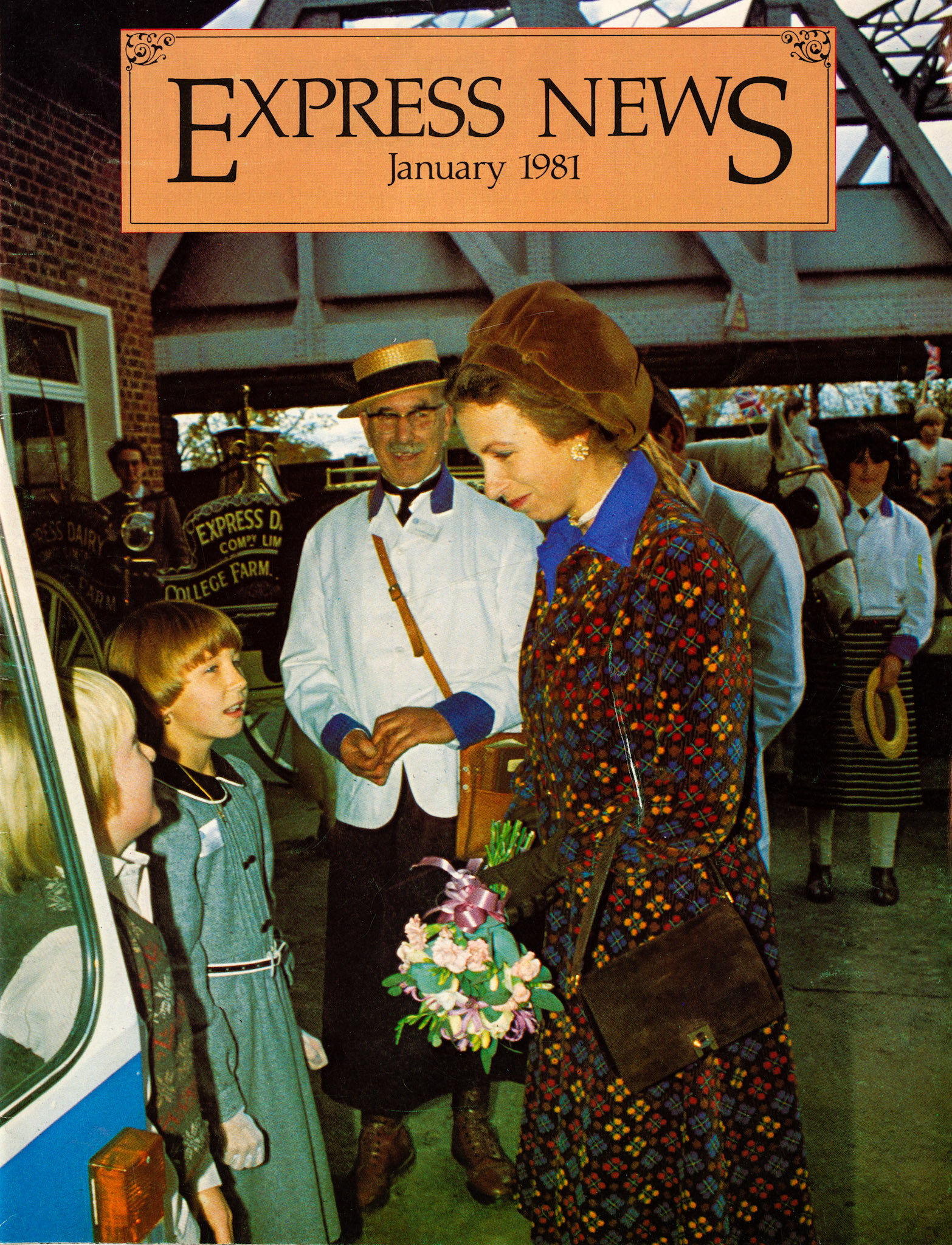 1980 Posy for a Princess, presented by Steven Bates and Paula Voller, both aged 9. Norman Robarts, divisional buying director looks on.