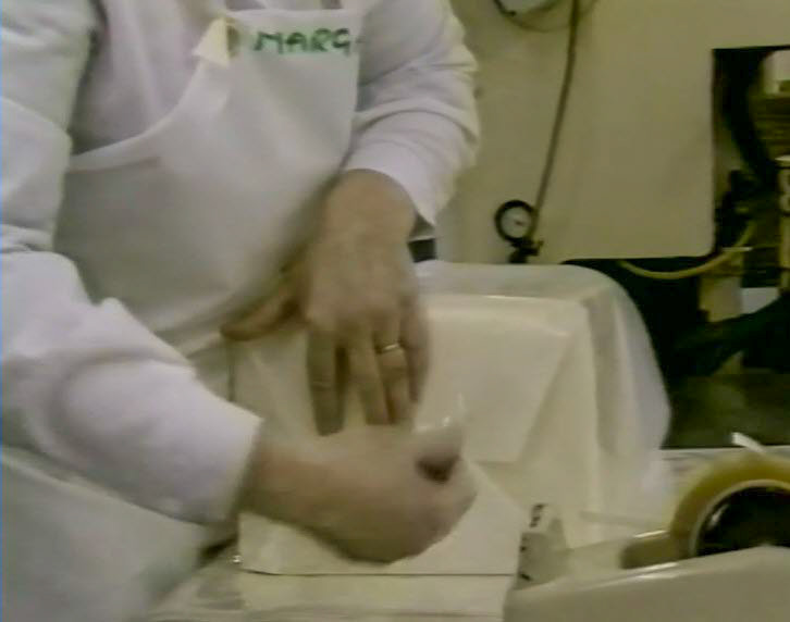 1989 Reece's Creamery-Cheshire Cheese Production-trimming, wrapped in the packing room