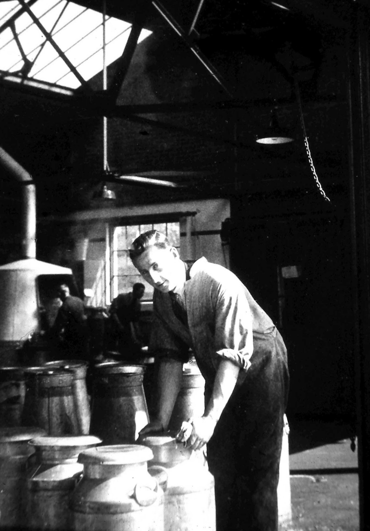 1930's/ 40's? Appleby milk churn washing and handling, could be Jack Stedman? (Courtesy and comments by David Rooke)