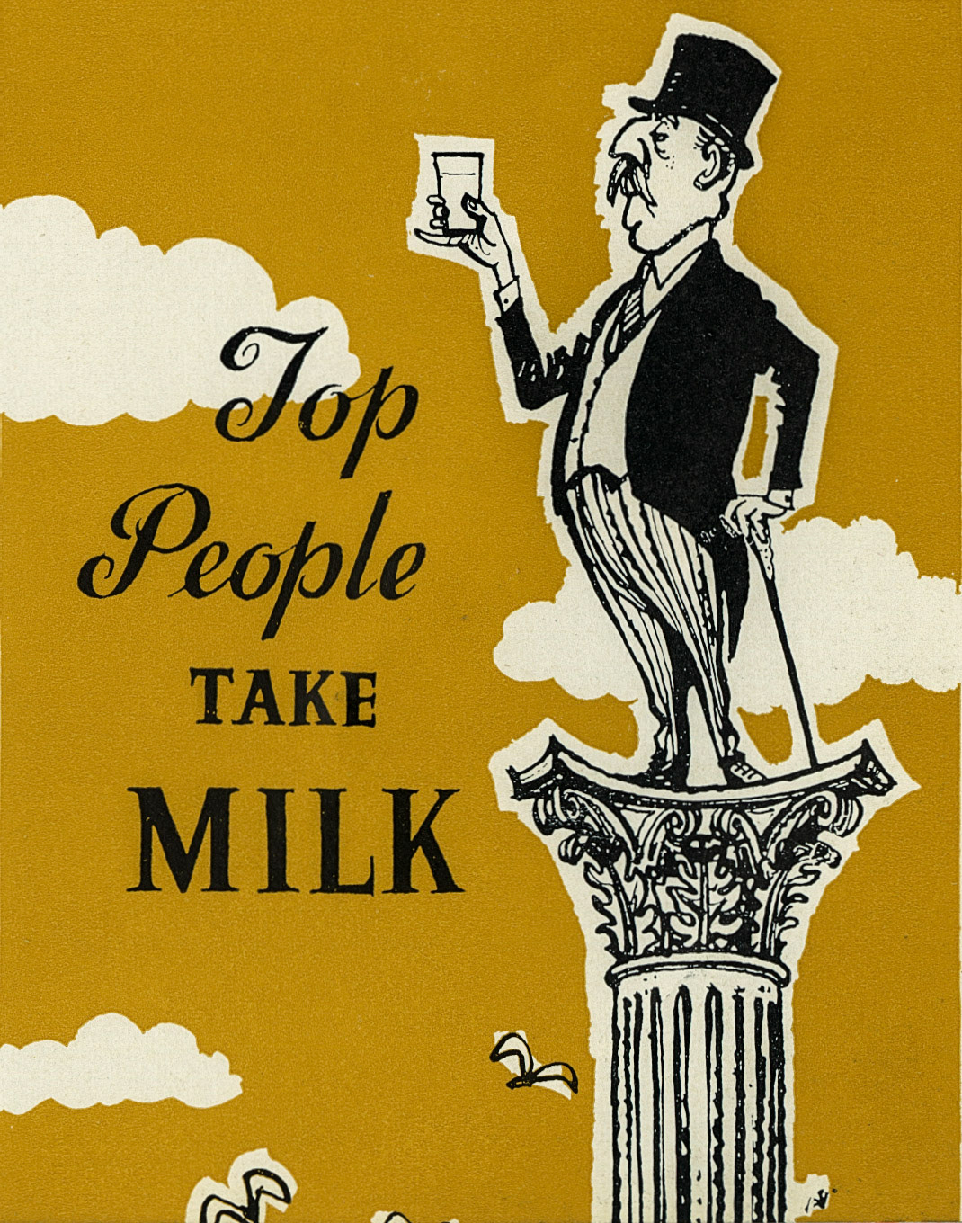 1966 Dairy pun on 'Top People read the Times' advert of the era, Spring Express News (Courtesy Beryl Purslove)