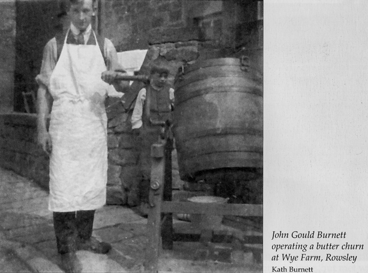1900's? Buttermaking at Wye Farm, Rowsley. (Courtesy 'Dales Life in the Devonshire and Rutland Villages' by Keith Taylor, County Books, image by: Kath Burnett )