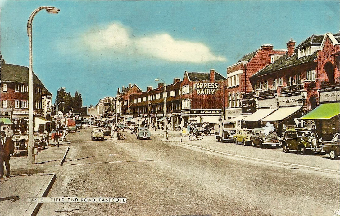 1960's Express Shop at Eastcote with Rider Pram (Courtesy Paul Luke). Stephen John Wills comments "As Foremen, one of our jobs on Rota was to collect Shops Days Takings and bring them back to our depot, at that time Hurlingham"