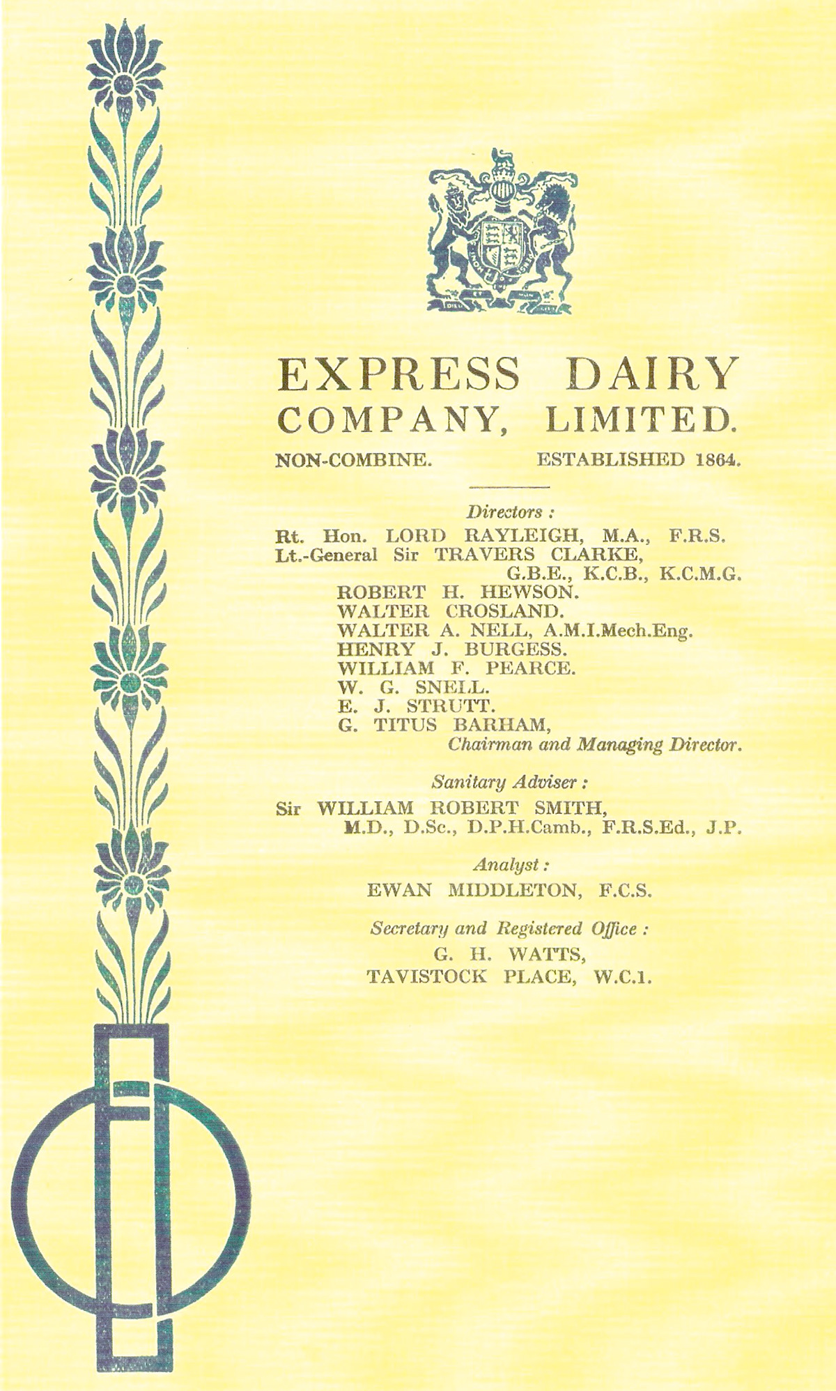 1950's Express Dairy Company Directors (Courtesy Paul Luke)