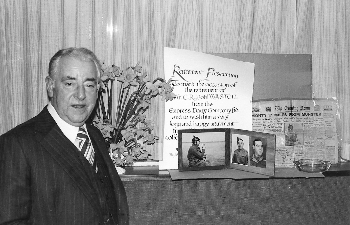 1977 Bob Wastell on his retirement at Ruislip (Courtesy Brian Wastell, Bob's son)