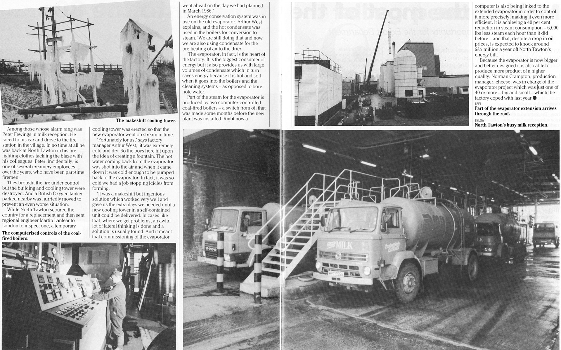 1987 North Tawton evaporator developments and fire