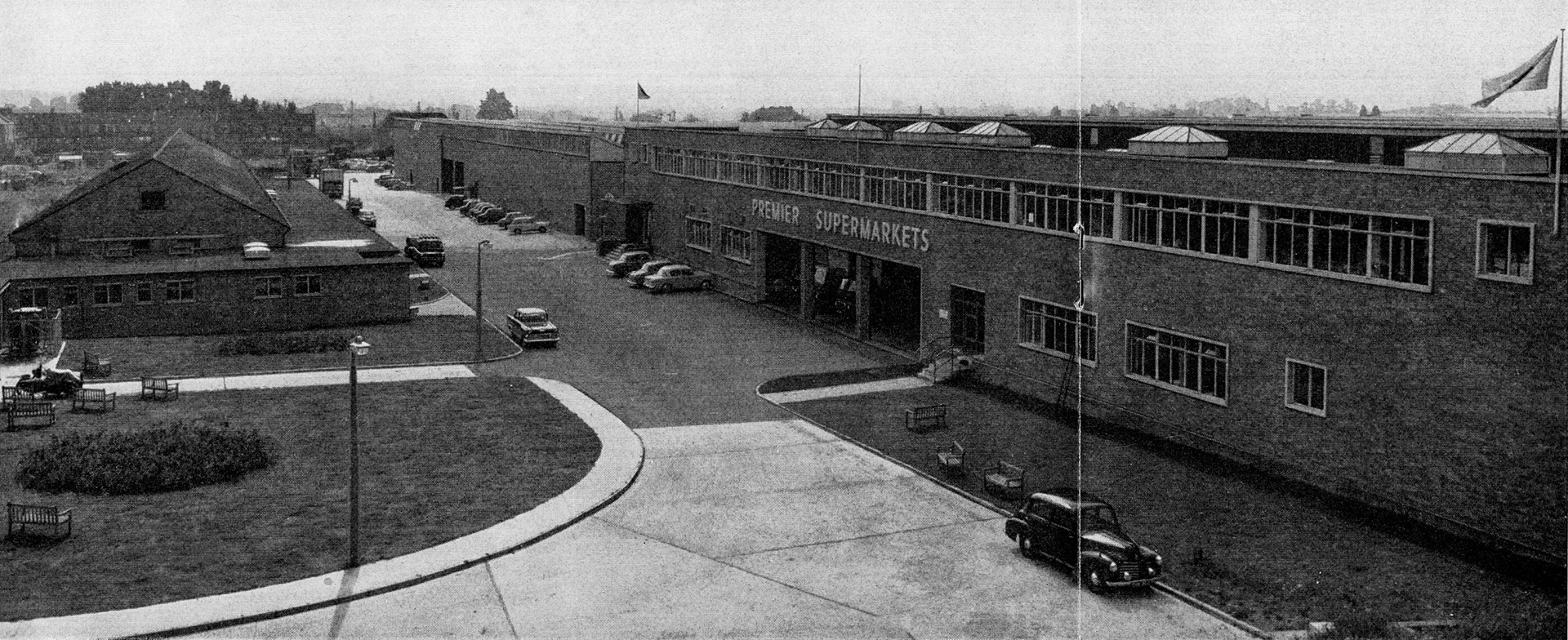 1960 Premier Supermarkets headquarters and warehouse at South Ruislip. (Express News Autumn)