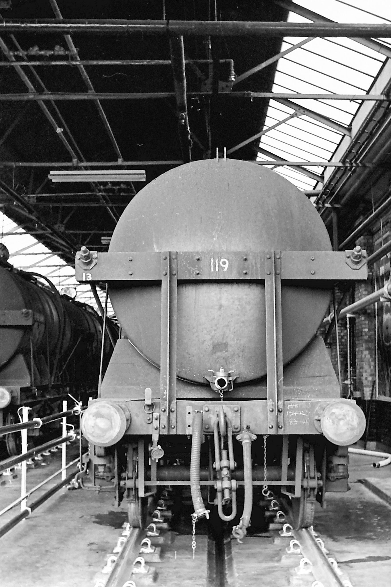 1970's Closeups of milk tankers being unloaded at South Morden. (Photographer Sam Jones)