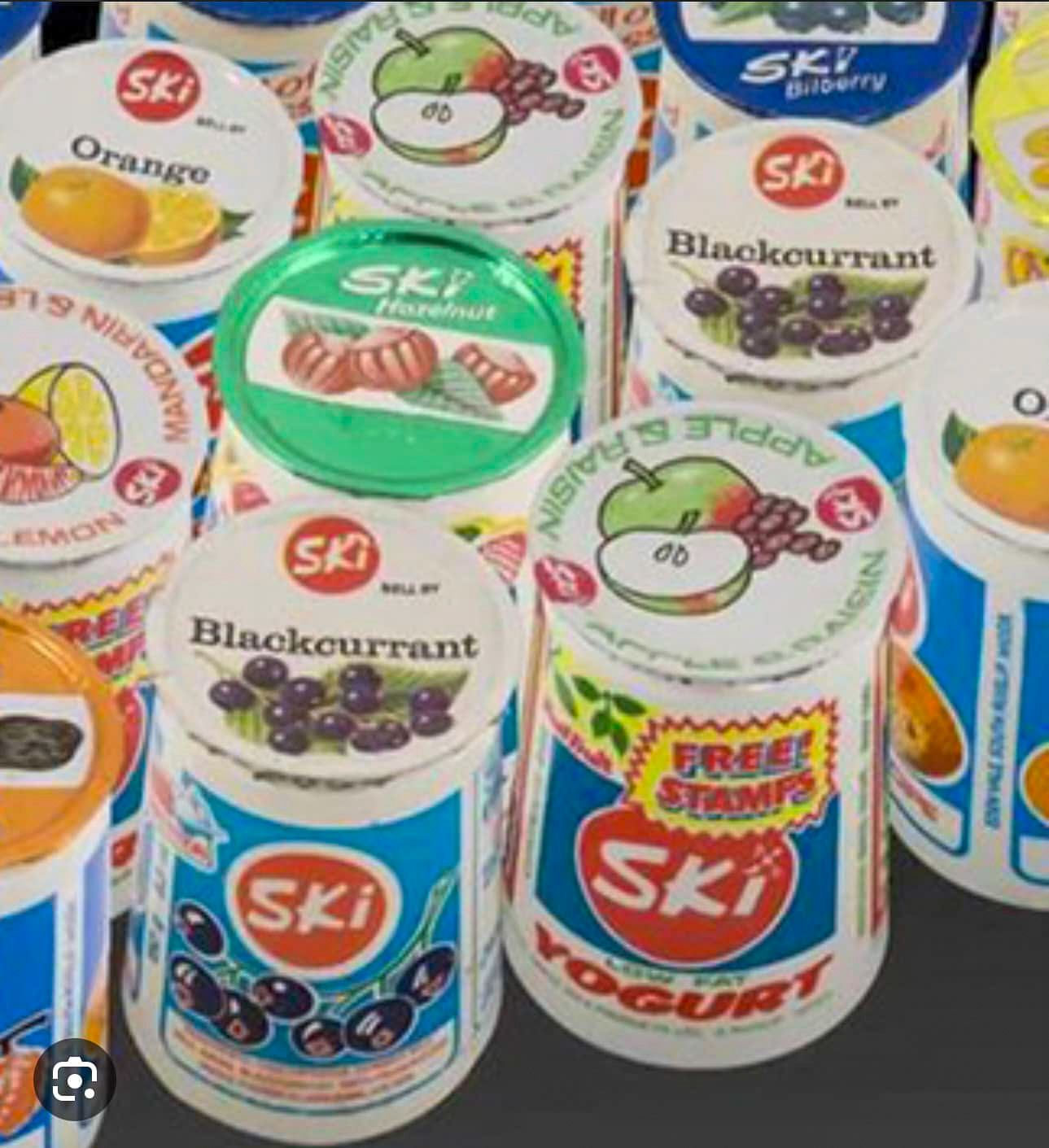 1978/9 (Date suggested by William Evans) Ski Collection. Rosemary Houston comments "I loved the orange ones. Who remembers these Ski yogurts..." (Courtesy Rosemary Houston, FB)