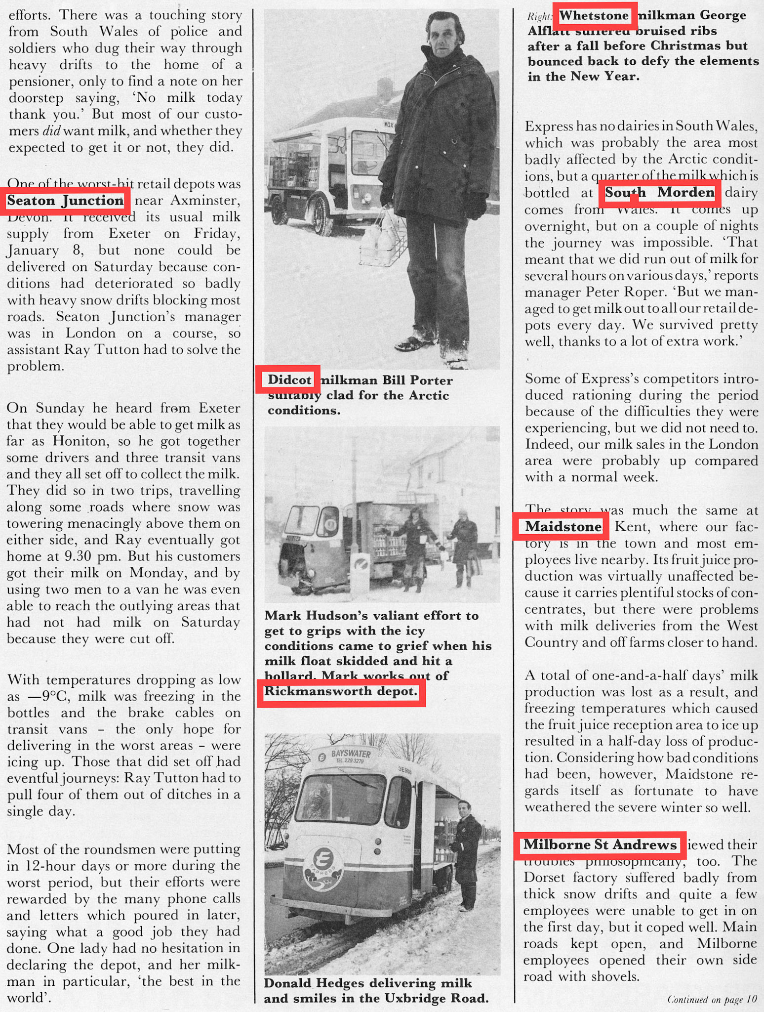 1982 Winter snow all around the UK