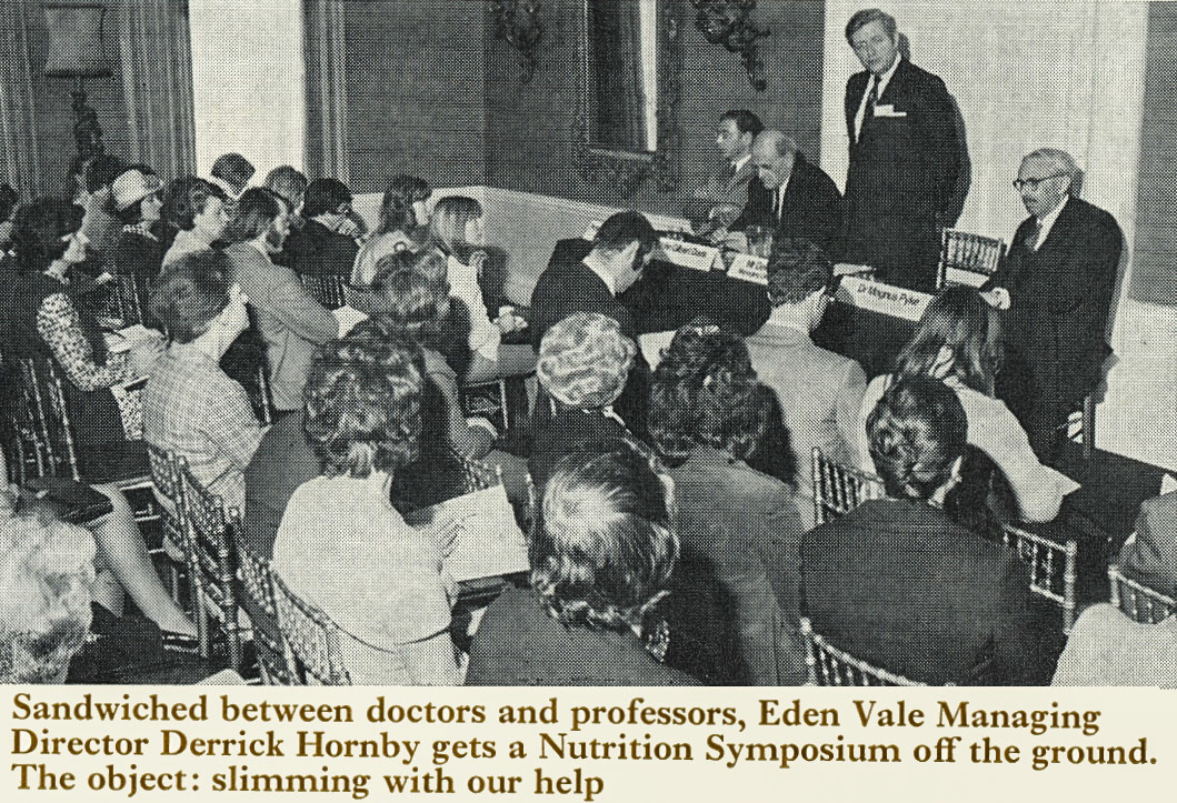 1972 Eden Vale 'Nutrition' symposium led by Derrick Hornby with Dr Magnus Pyke. (Express News Summer)