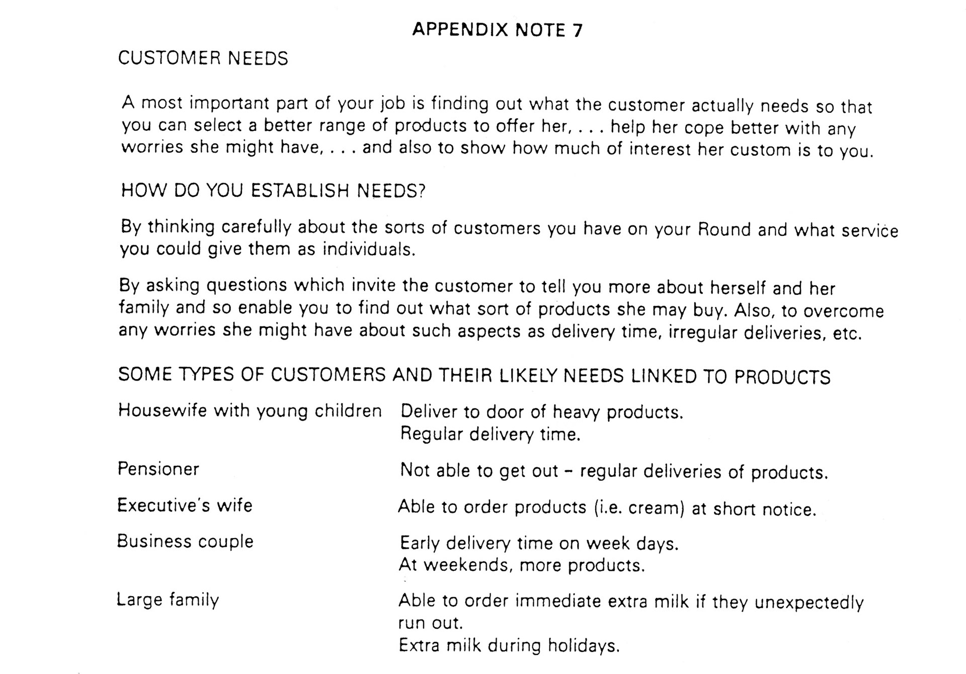 1990's Express/ Dale Farm Rounds Training Manual (Express Dairy Tales)