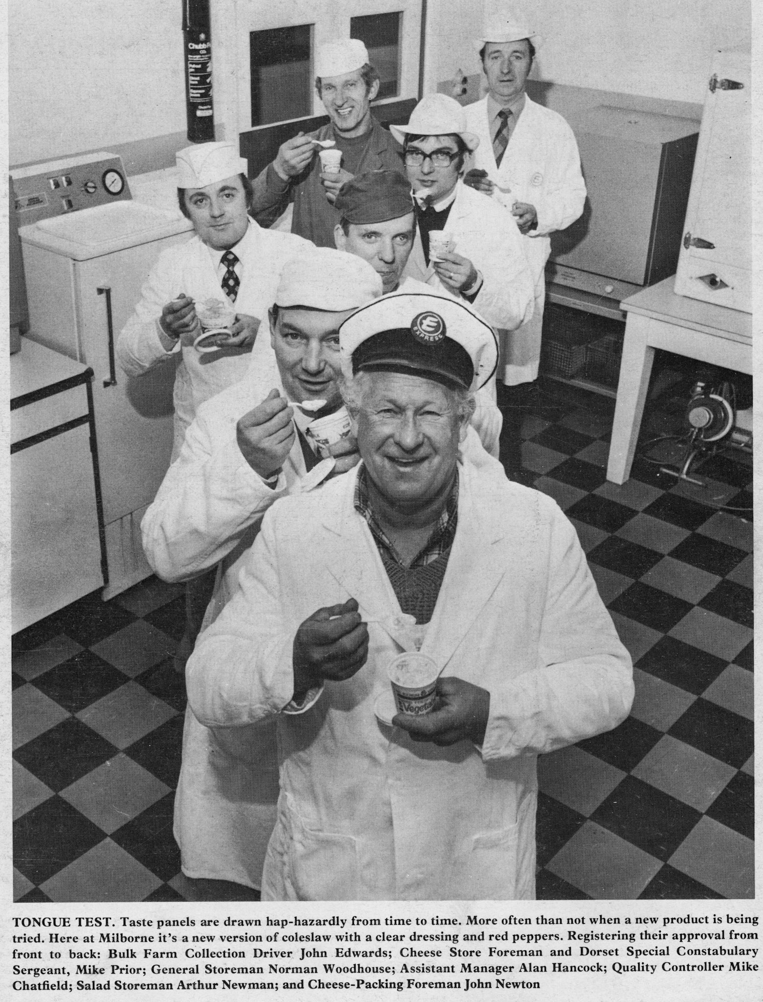 1977 Cole Slaw testing at Milborne John Edwards, Mike Prior, Norman Woodhouse, Alan Hancock, Mike Chatfield, Arthur Newman, John Newton