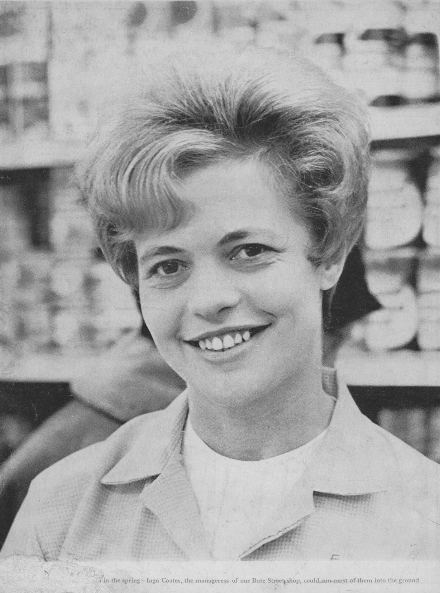 1970 Inga Coates, manageress of Bute Street shop