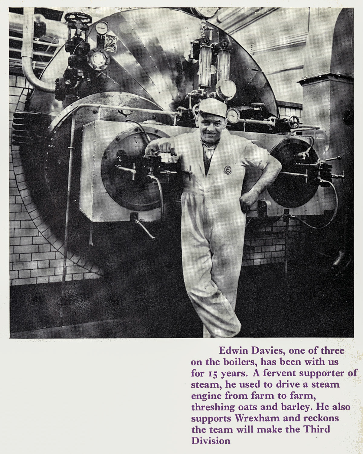 1970 Whittington Edwin Davies, Boiler Operator (Courtesy Doreen Williams)