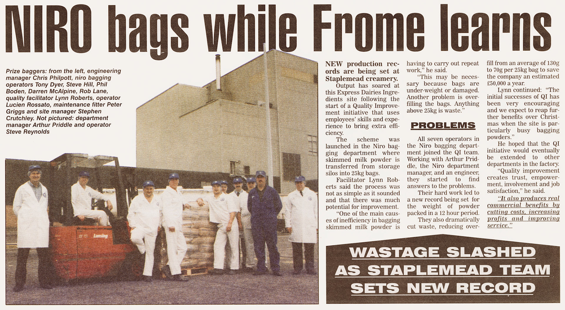 1998 Niro Bagging improvements at Staplemead (1998 Christmas Express News. courtesy Michael Aldread)
