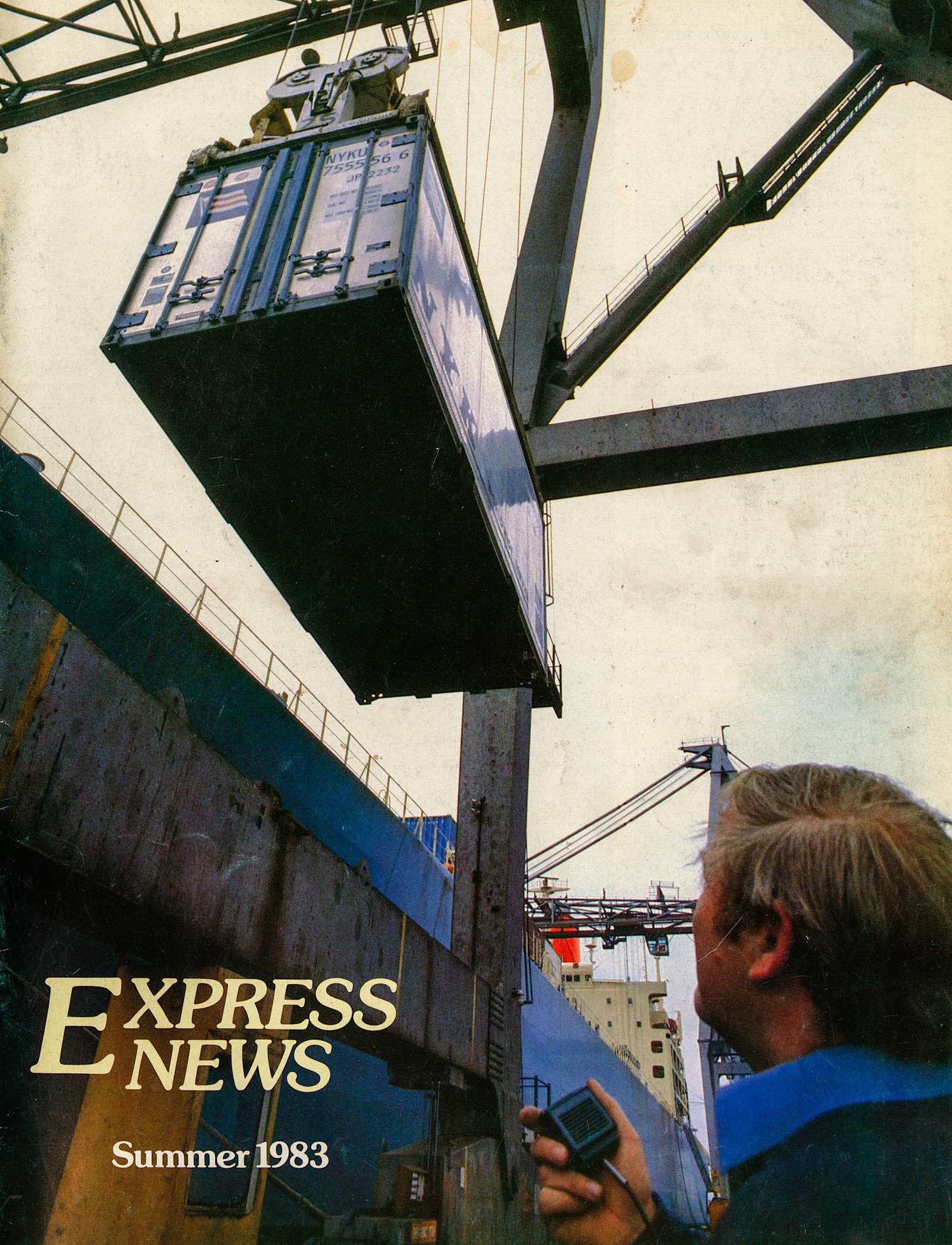1983 Container of Express Dairy products being loaded at Southampton Dock for delivery to Mitsubishi in the Far East
