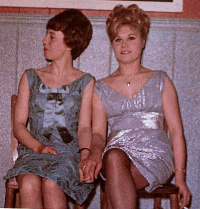 1960's Minsterley Creameries Social Club “Do” or Union Dinner. Len Bailey comments "Dilys Hampson and Maggy Smith" (Joe Lyons Collection)