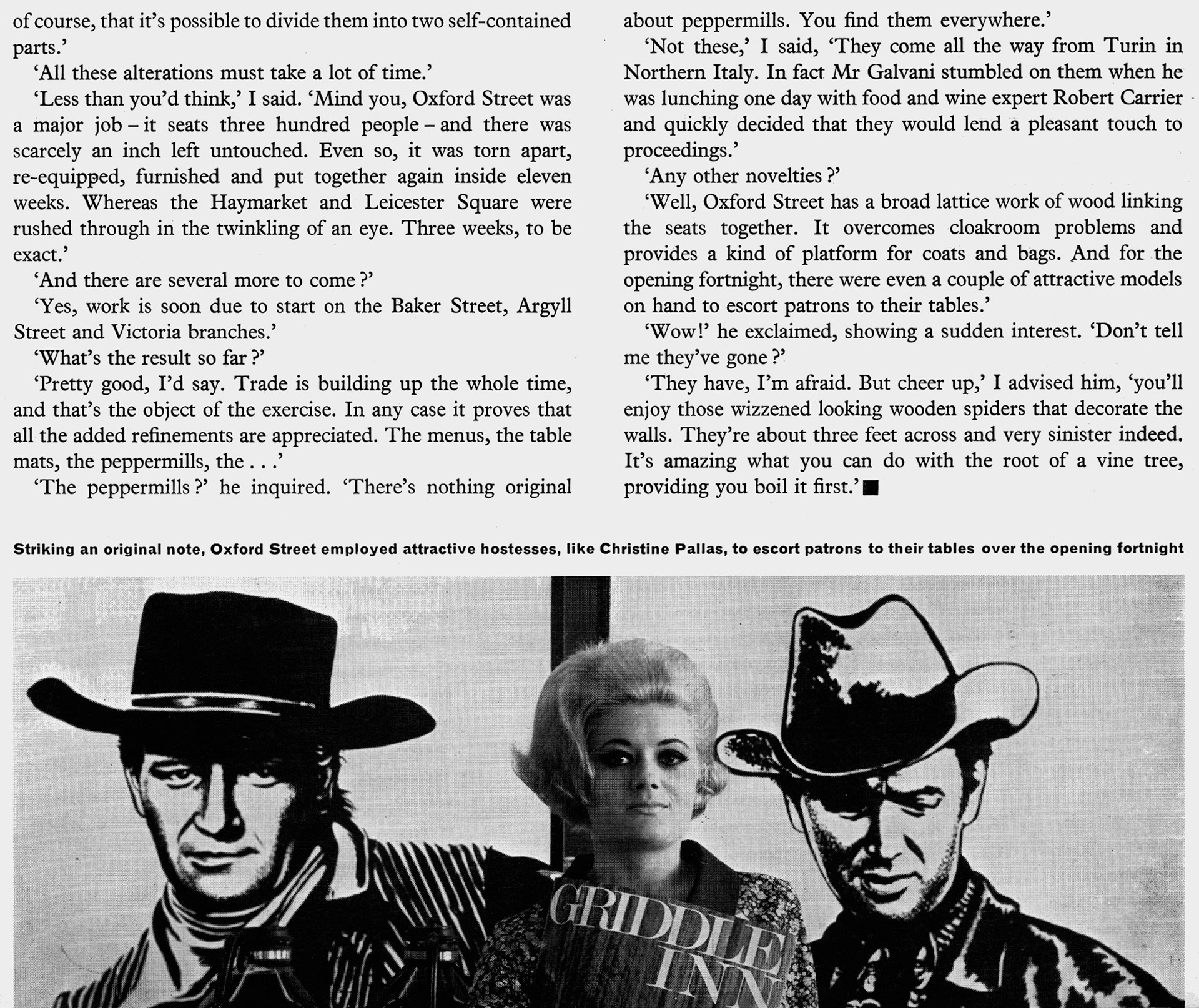 1965 Oxford Street, Haymarket and Leicester Square already open, more planned at Baker Street, Argull Street and Victoria. (Express News Summer/Autumn)