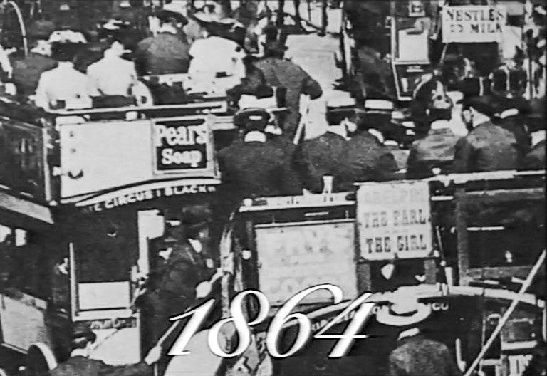 1864 George Barham formed the Express Country Milk Supply Company by King's Cross station, and started bringing fresh milk to London. (Express 125 Years video still)
