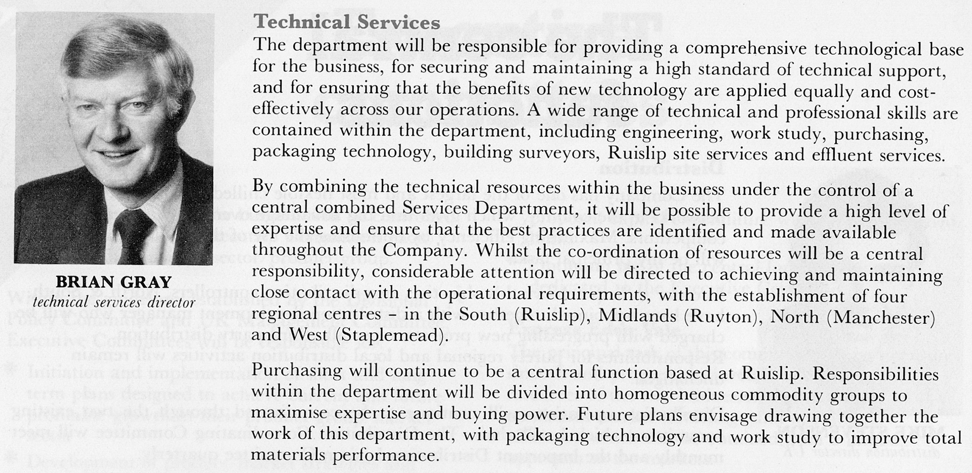 1981 Brian Gray, Technical Services Director