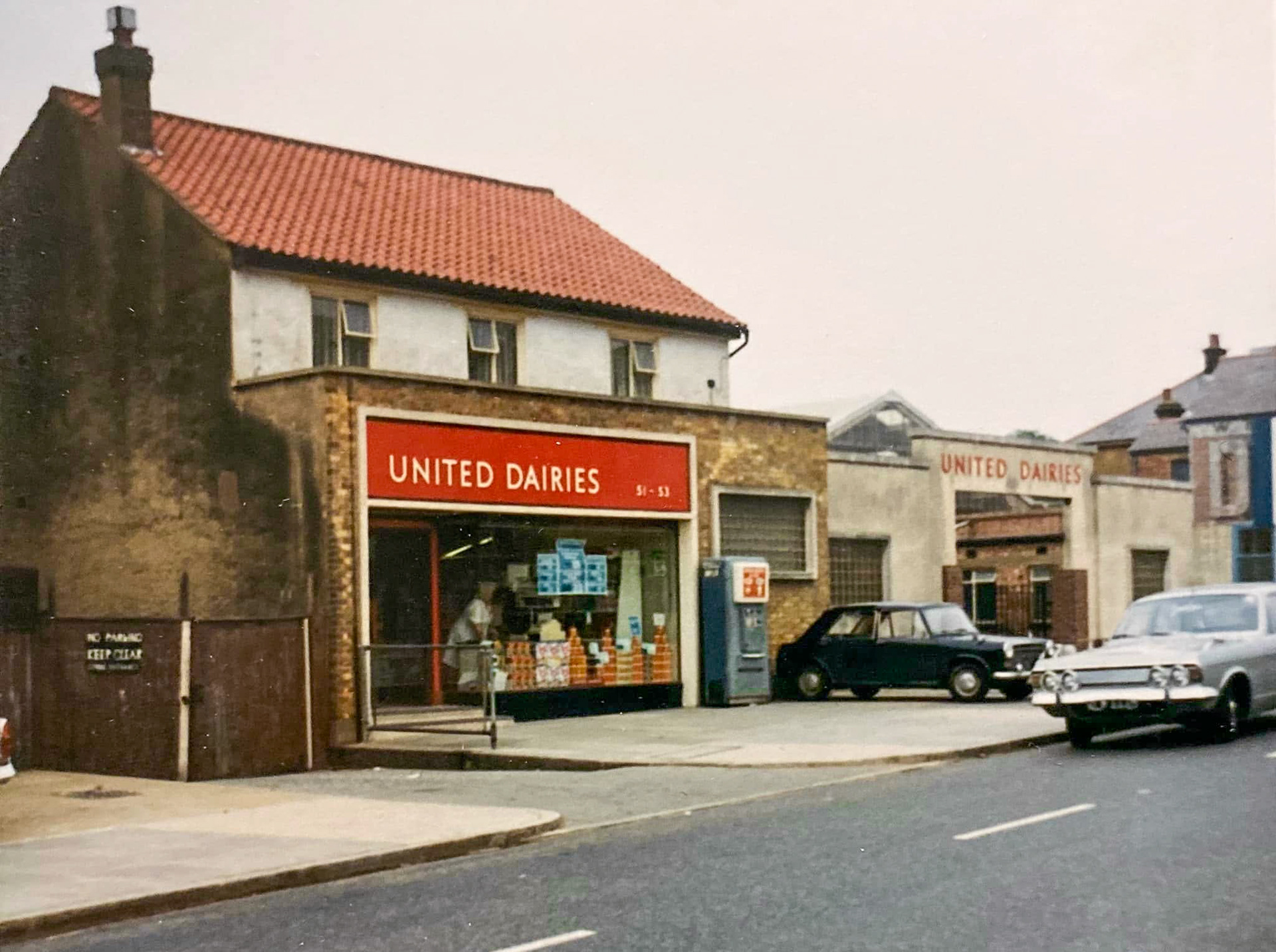 1970's Potters Bar shop and depot. Keith Arnold comments "Pics my dad took, prior to the switch to Express Dairy" (Courtesy Keith Arnold)