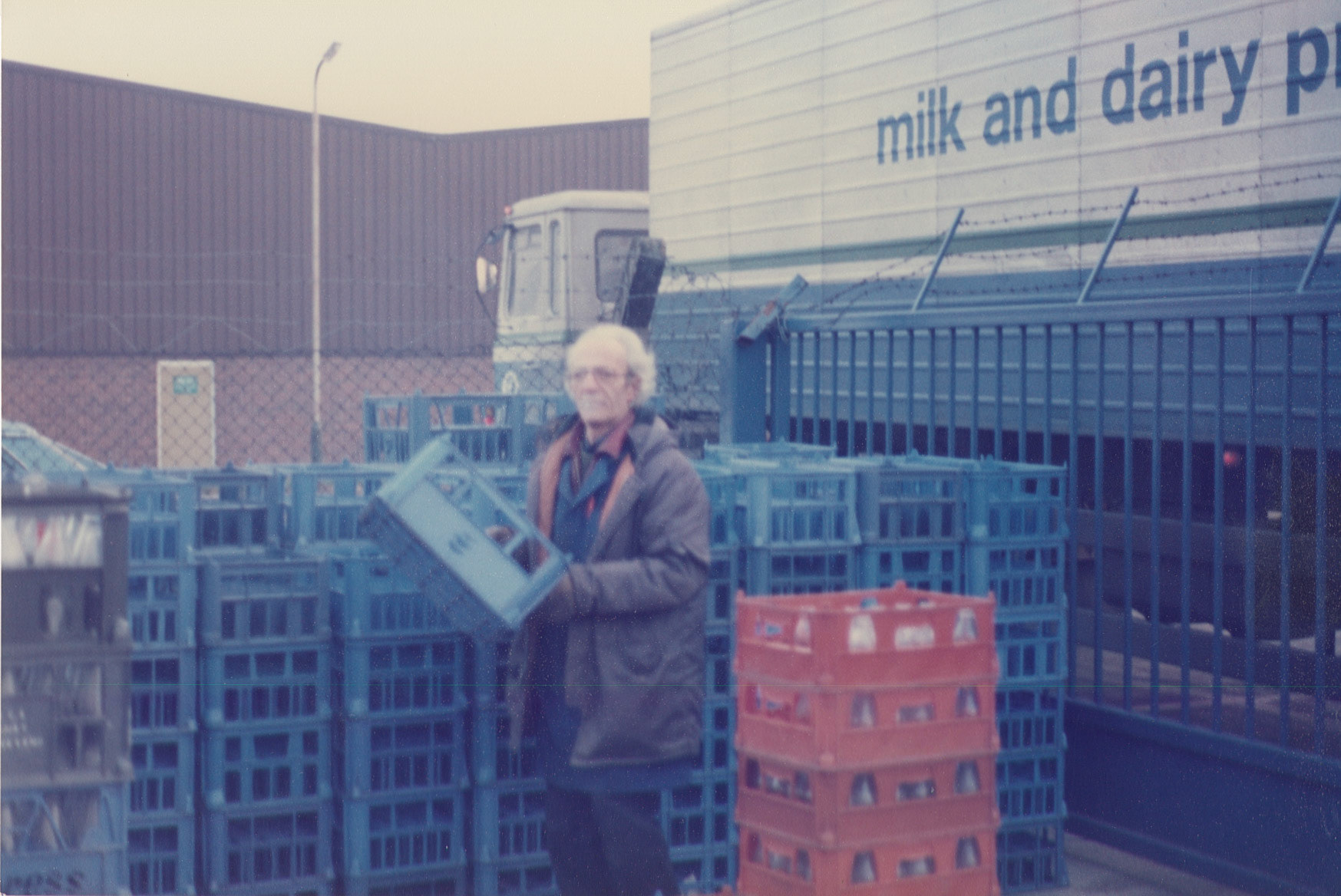 1980s Parkwood Depot. Lee Robinson identifies 'Doogal', real name Douglas, he was the yard man at Parkwood, drove a Robin reliant. Lovely man. "I worked there mid 80s,Peter was the milk checker, Cecil Clegg was the servery manager, Peter Robinson was the depot manager...Great memories, thanks for sharing." (Picture by Reg Ball, on loan from Colin Bristow)