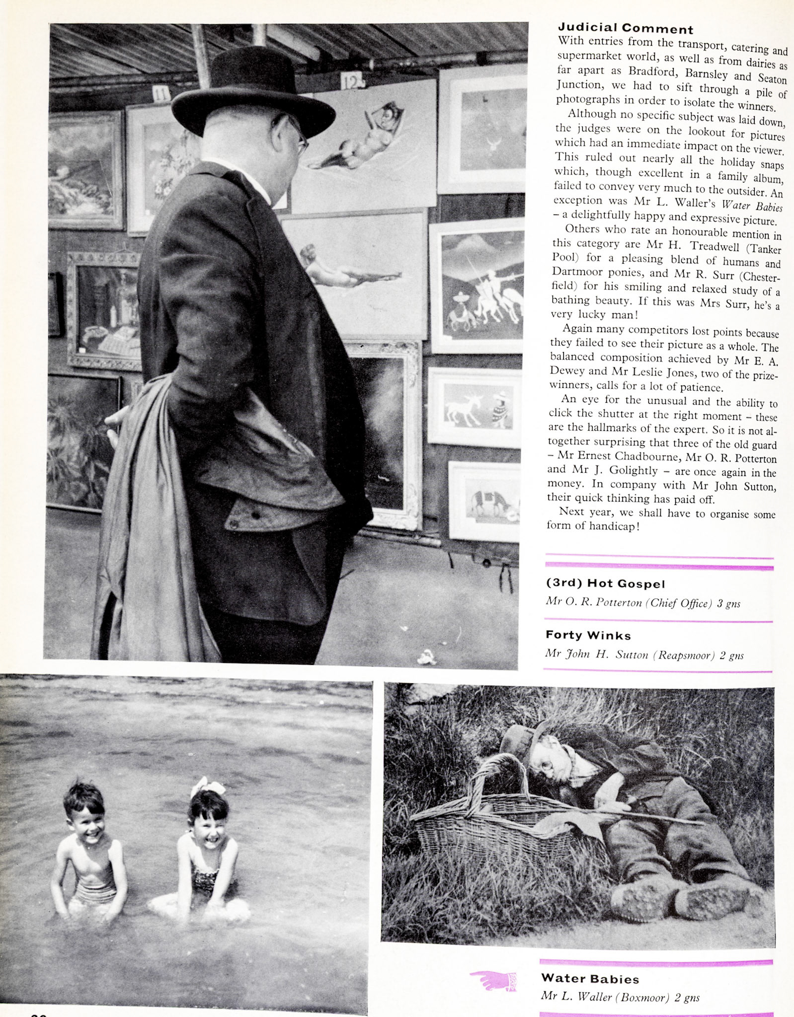 1961 Photo competition winners-Mr O.R. Potterton (Chief Office, Mr John H. Sutton (Reapsmoor) and Mr L. Walker (Boxmoor). (Express News Autumn)