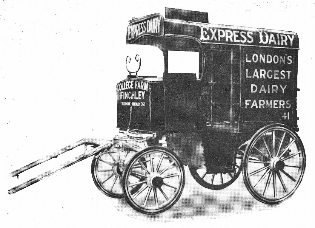 1890's? Horse-drawn cart in College Farm livery. (From Express Story 1864 - 1964)