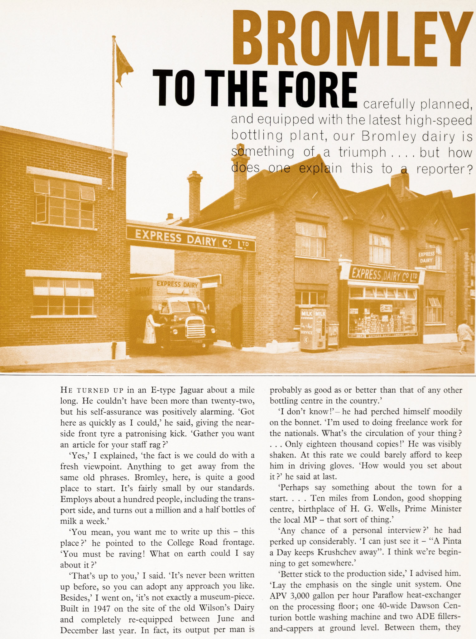 1962 Bromley Processing feature article. (Express News Autumn)