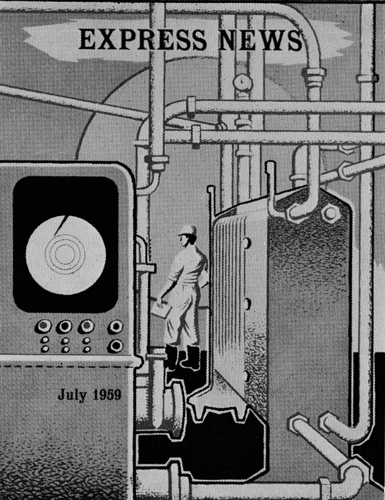 1959 July Front Cover at South Morden  (missing front cover because of the printer's strike)