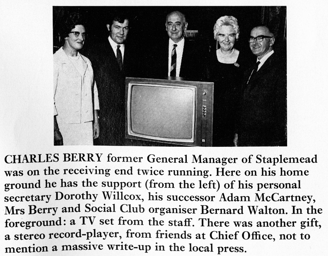 1972 Staplemead General Manager Charles Berry retires